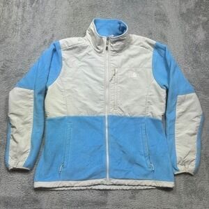 North Face‎ Denali Jacket Womens XL Blue Gray Polartec Fleece Full Zip Outdoor